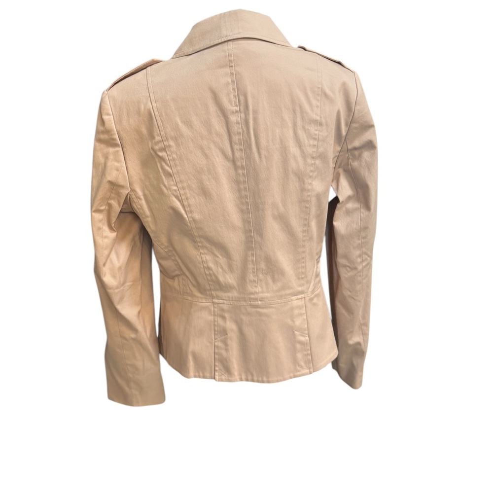 Apostrophe Tan Utility Jacket Women’s Size M Button Front Cotton Blend - Picture 4 of 10